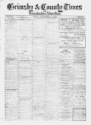 cover page of Grimsby & County Times published on December 3, 1915