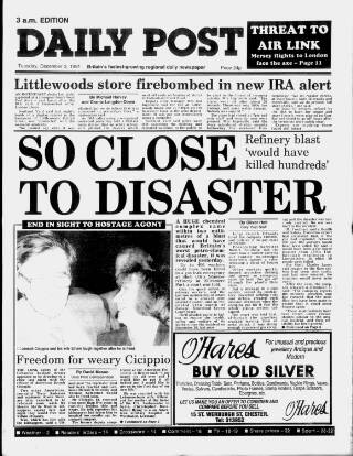 cover page of Liverpool Daily Post published on December 3, 1991