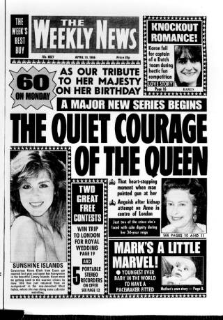 cover page of Dundee Weekly News published on April 19, 1986