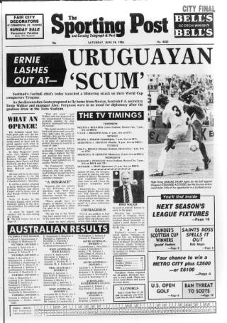 cover page of Sporting Post published on June 14, 1986